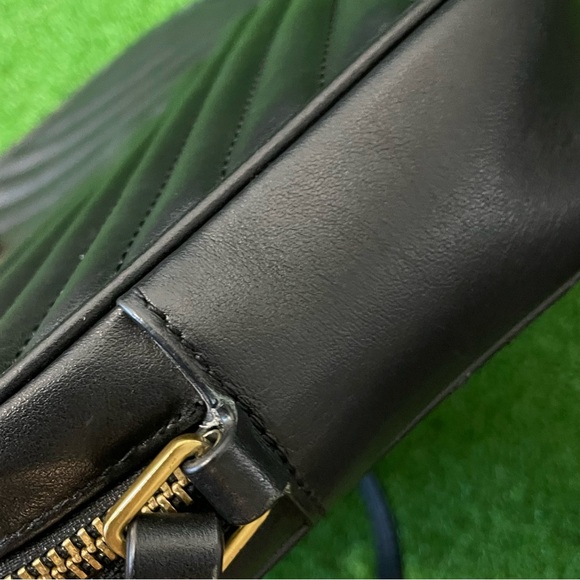 Saint Laurent Black Quilted Leather Camera Crossbody with Gold YSL - Picture 13 of 13